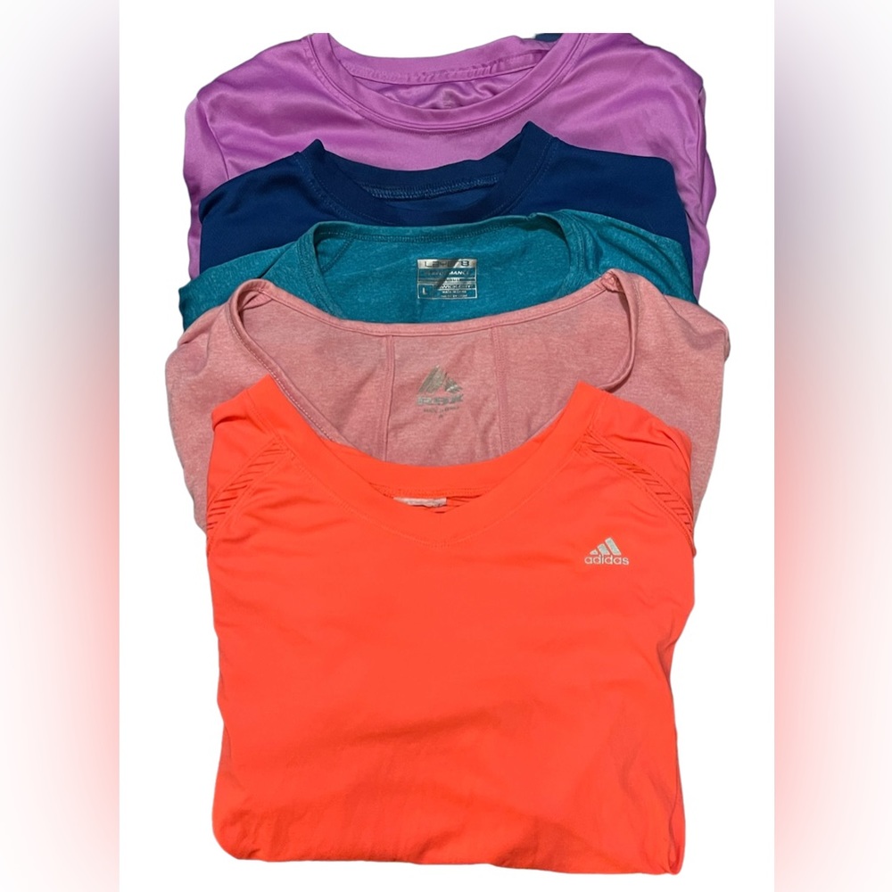 Several long sleeve athletic shirts (mixed brand) 5 shirt set ( Medium- Large)